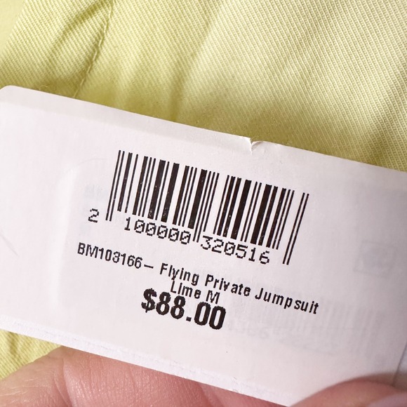 Steve Madden Flying Private Jumpsuit Lime Belted Zip Front size medium NEW - Picture 7 of 16